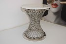 Milano sidebord - Ø 50 cm -stein plate& Sølv rustfritt stål understell thumbnail