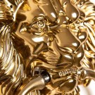 Dekorativ stolring/dørbanker med løvehode- Rustfritt stål-Gull thumbnail