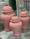 Glamour Urne/Vase- Rosa & gull -H 47 cm thumbnail