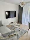 Oslo sofabord -2 stk Ø 80 og 60 cm - Hvit stein & Gull rustfritt stål  thumbnail