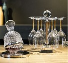 Crystalline vinglass m krystaller - 6 glasser inkl stativet - Gull  thumbnail