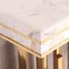 Arviso sofabord - Hvit steinplate & Gull rustfritt stål understell thumbnail