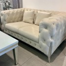 Luksus sofa - 3+2+1 - Beige & Sølv ben thumbnail