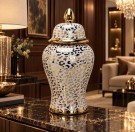Leopard vase/urne - Gull & hvit - L  thumbnail