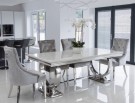 Ellington spisebord- L 200 cm- Hvit stein & Sølv understell thumbnail