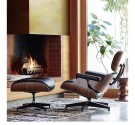 Comfort lenestol med fotskammel - Top grain leather/Skinn- Sort thumbnail