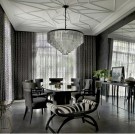 Hawai lysekroner- Sort rustfritt stål & M 7 rader ekte K9 krystaller- Ø 80 cm thumbnail