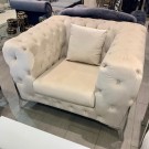 Luksus sofa - 3+2+1 - Beige & Sølv ben thumbnail