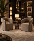 Las Vegas stol - Taupe velour  thumbnail