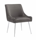 Orlando stol - Dark grey & Sølv rustfritt stål bein thumbnail