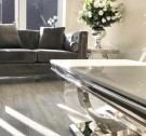 Ellington sofabord - L 130 - Hvit stein plate & sølv understell thumbnail