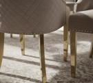 Mallorca stol – Beige velour & Gull rustfritt stål - Løvehode bak thumbnail