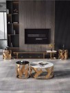 California  sofabord - 100x45 cm - Sort marmor/gull understell thumbnail