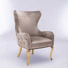 Roma lenestol - Taupe velour & Gull rustfritt stål thumbnail