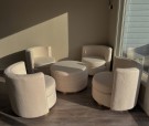  Elegance stol - Beige - Gull swivel base i rustfritt stål  thumbnail