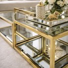 Emori sofabord - 4 deler - Gull rustfritt stål - Firkantet thumbnail