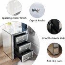 Celina sidebord/nattbord- Speil & Krsytaller - 3 skuffer thumbnail