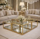 Emori sofabord - 4 deler - Gull rustfritt stål - Firkantet thumbnail