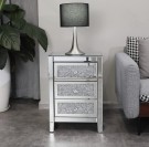 Celina sidebord/nattbord- Speil & Krsytaller - 3 skuffer thumbnail