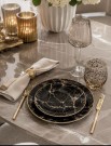 New York frokost tallerken- M kant i 24 karat gull- sort- Ø 20 cm thumbnail