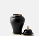 Glamour Urne/Vase - Sort & gull -H 47 cm thumbnail