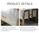 Levin sofabord- Sort & gull - Rustfritt stål - 150 cm thumbnail