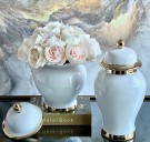 Glamour Urne/Vase- Beige & gull -H 47 cm thumbnail