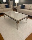 Houston sofabord - Hvit marmorplate & Rustfritt stål - Sølv  thumbnail