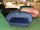 Paris sofa i blå italiensk fløyel & Gull rustfritt ben thumbnail