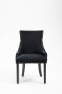 Manhattan spisestol- Sort velour- Sort ben thumbnail