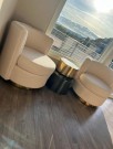  Elegance stol - Beige - Gull swivel base i rustfritt stål  thumbnail