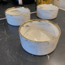 Hvit marmor keramik skål med gullkant- 16 cm thumbnail