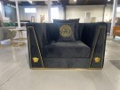 Versace SOFA 3+2+1 - Sort velour - Gull thumbnail