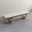 Ellington TV benk - L 200 cm- Hvit stein plate & Gull rustfritt stål understell thumbnail