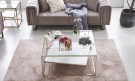 Adona sofabord - 100*100 cm - Hvit marmor - Gull rustfritt stål  thumbnail