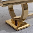 Ellington TV benk - L 200 cm- Hvit stein plate & Gull rustfritt stål understell thumbnail