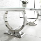 Ellington spisebord- L 200 cm- Ekte hvit marmor top & Sølv understell thumbnail