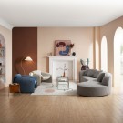 BAX SOFA - Beige boucléstoff & Gull ben  thumbnail