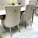 Mallorca stol – Beige velour & Gull rustfritt stål - Klassisk ring bak thumbnail