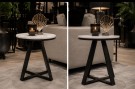 Manhattan sidebord - Sort rustfritt stål understell & Hvit steinplate thumbnail
