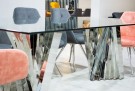 Beverly Hills spisebord - Klart herdet glass & Sølv rustfritt stål understell  thumbnail