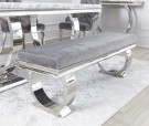 Ellington benk - 160 cm -Silver italiensk - Grå fløyel & Sølv rustfritt ben thumbnail