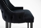 Manhattan spisestol- Sort velour- Sort ben thumbnail