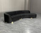 BAX SOFA - Sort velour & Gull ben thumbnail