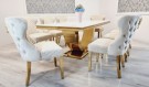 Downtown spisestol- Lys beige fløyel & Gull rustfritt stål ben thumbnail