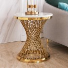 Milano sidebord - Ø 50 cm -stein plate&Gull rustfritt stål understell thumbnail