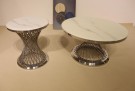 Milano sofabord - hvit stein plate & Sølv rustfritt stål thumbnail