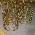 California sidebord-Glasstopp (herdet glass) med gull understell thumbnail