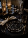 New York frokost tallerken- M kant i 24 karat gull- sort- Ø 20 cm thumbnail
