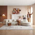 BAX SOFA - Beige boucléstoff & Gull ben  thumbnail